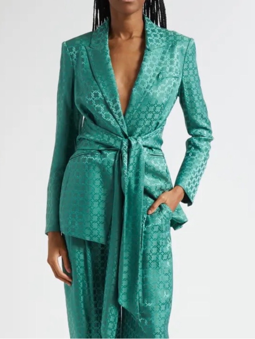 Veronica Beard Issel Belted Jacket Blazer Clover Green Size 2